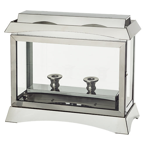 Metal and Glass Menorah Box - Gold