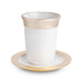 Aluminum Kiddush Cup 9 cm with Saucer - White