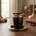 Aluminum Kiddush Cup 9 cm with Saucer - Black