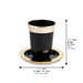 Aluminum Kiddush Cup 9 cm with Saucer - Black