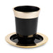 Aluminum Kiddush Cup 9 cm with Saucer - Black