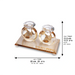 Set of Crystal Elegant Candlesticks and Tray - Gold