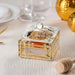 Elegant Crystal Honey Dish with Metal Plate 6 cm
