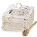 Elegant Crystal Honey Dish with Metal Plate 6 cm