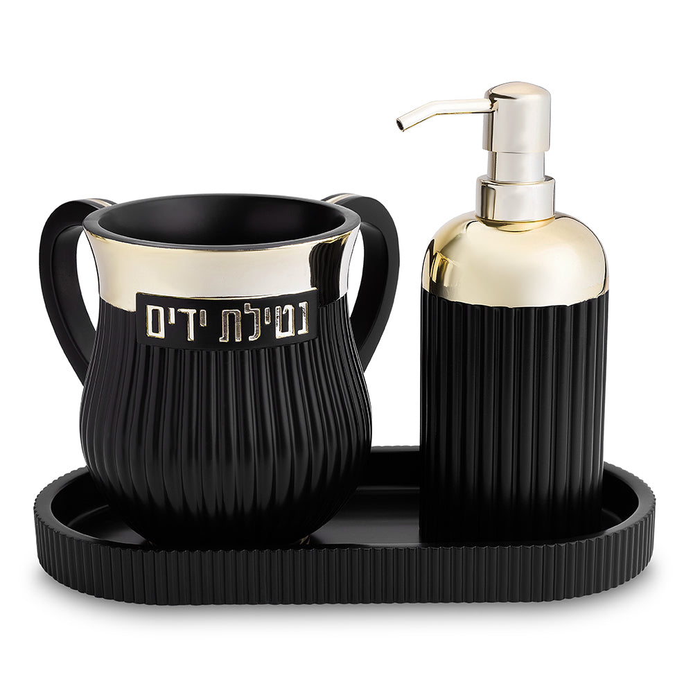 Polymer Set of Washing Cup & Soap Dispenser & Tray