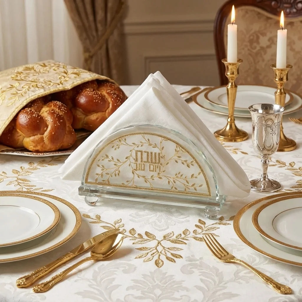 Crystal Napkin Holder with Metal Plate 15.5*10 cm