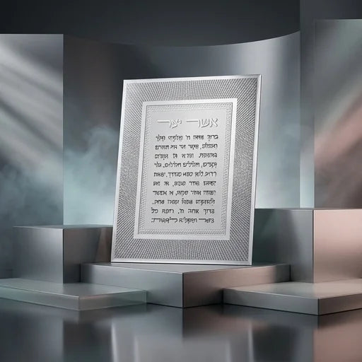 Framed Blessing 25*20 cm- Asher Yazar Sephardic