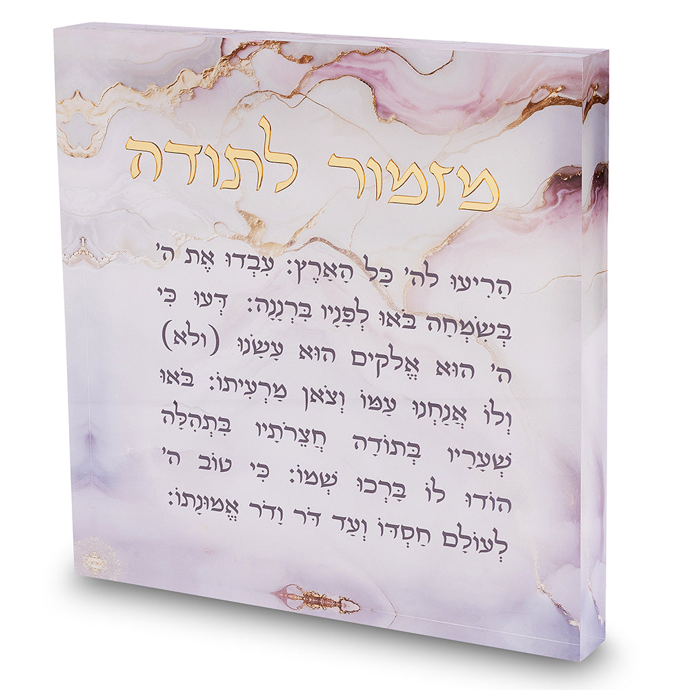 Acrilic Mizmor L'toda Blessing 21*21cm - Pink