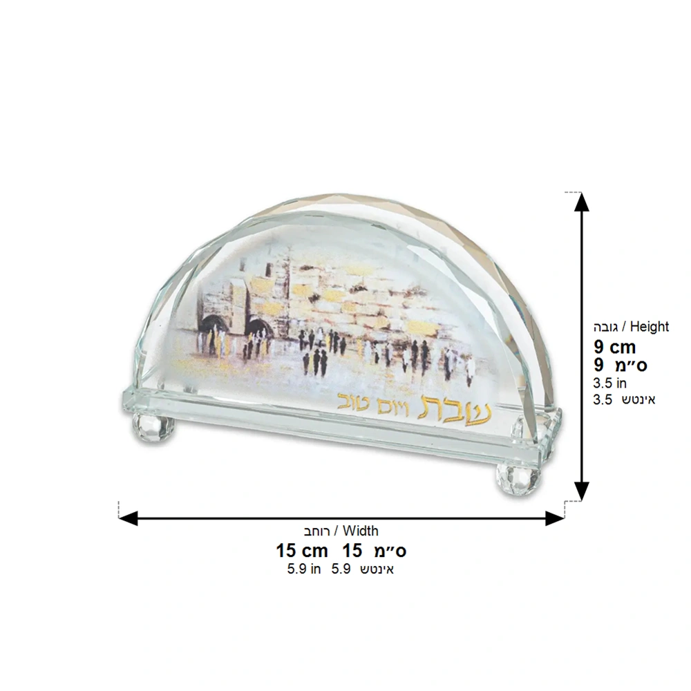Crystal Napkin Holder with Metal Plate 9.5*15 cm