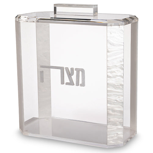 Lucite Stand for Matzah 22*26 cm - White, Matte