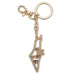 Keychain Israel Map with Stone Inlay 6.5 cm - Gold