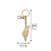 Keychain Israel Map with Stone Inlay 6.5 cm - Gold