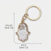 Keychain Hamsa Metal with Stones 4.5x3 cm - Gold