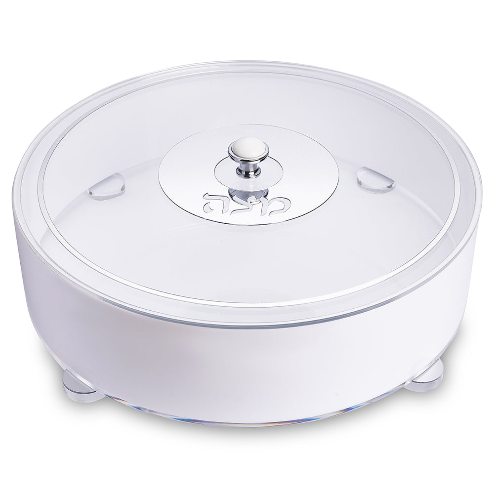 Round Lucite Matzah Box with Glitter 40 cm