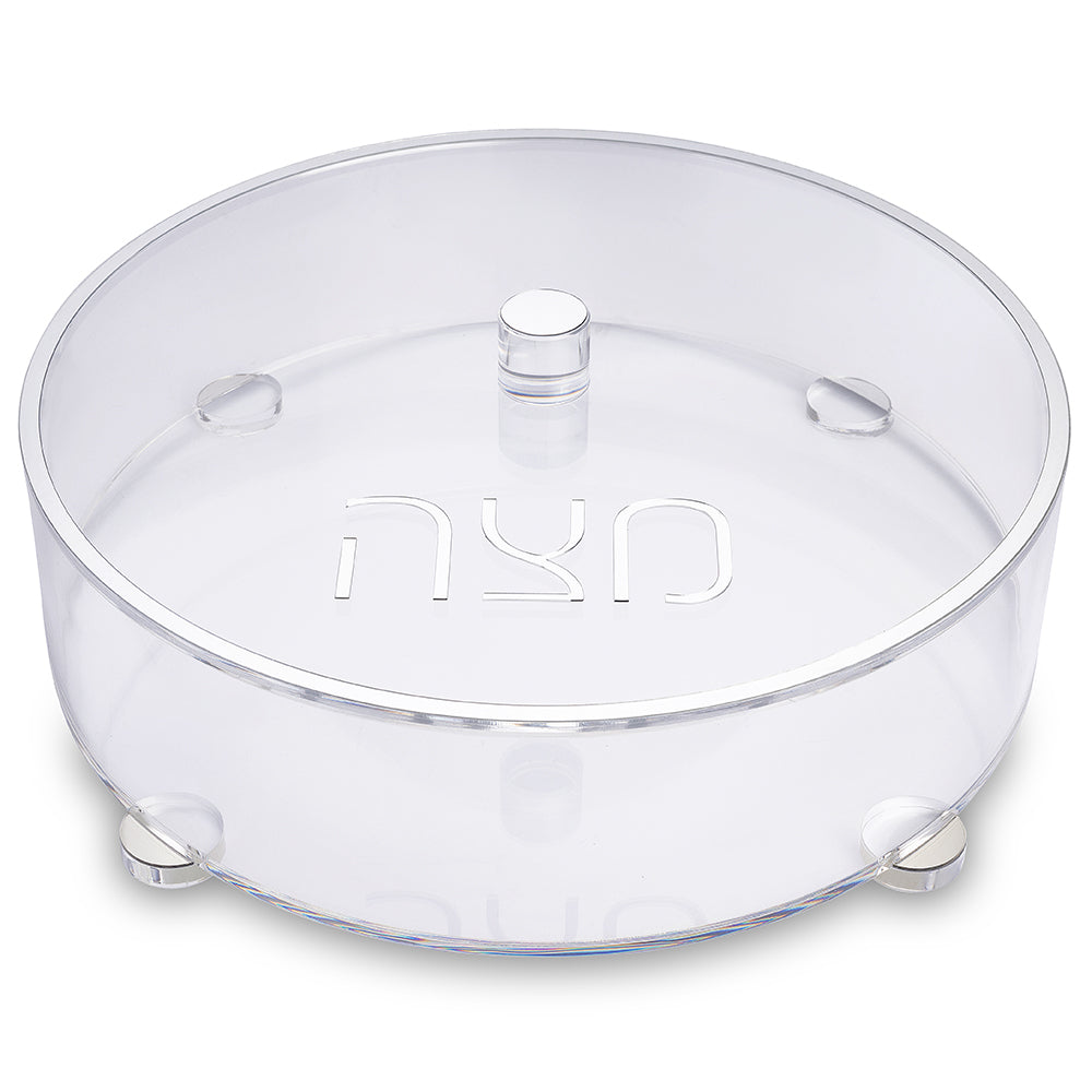 Round Lucite Matzah Box with Glitter 40 cm