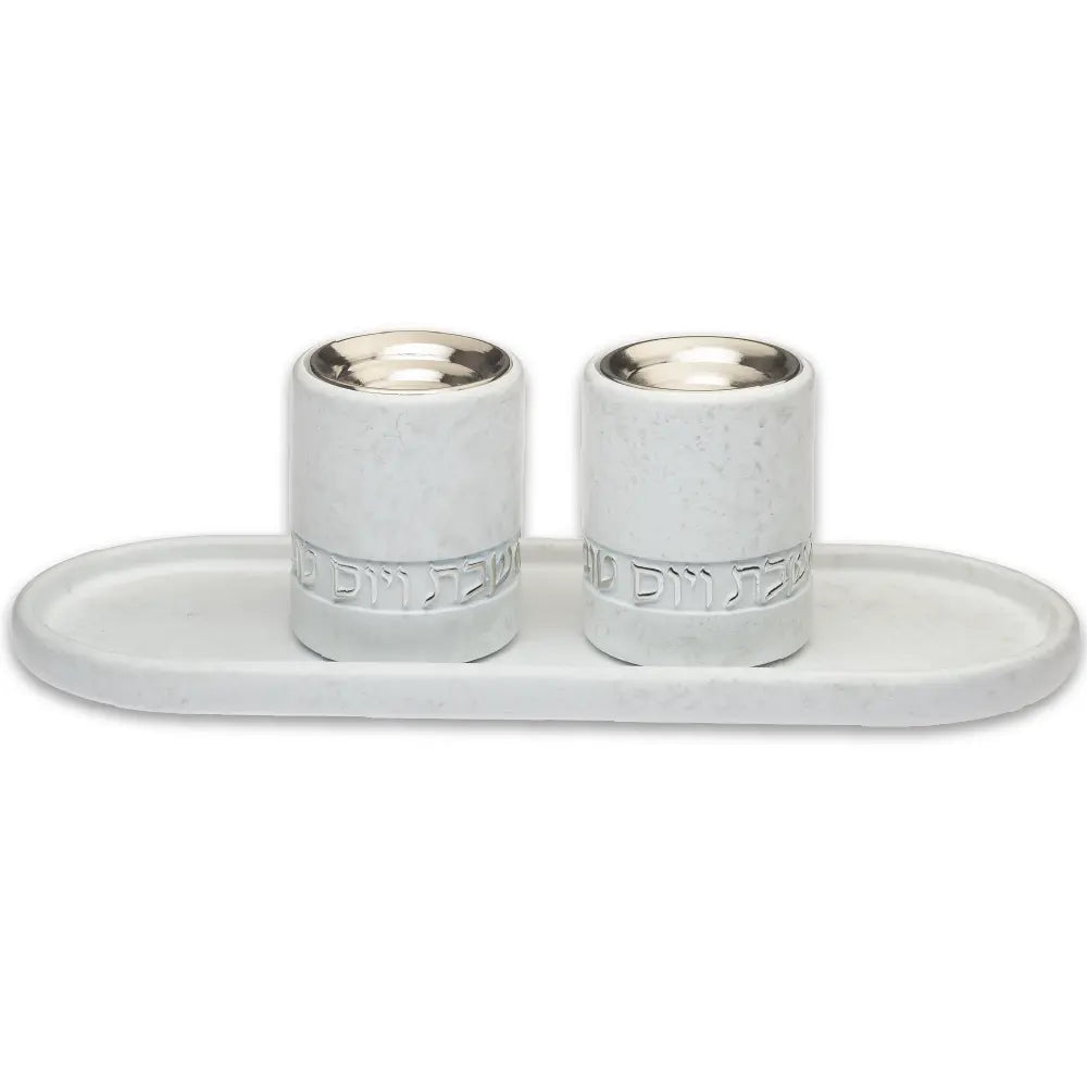Polymer Set Tray and Candlesticks