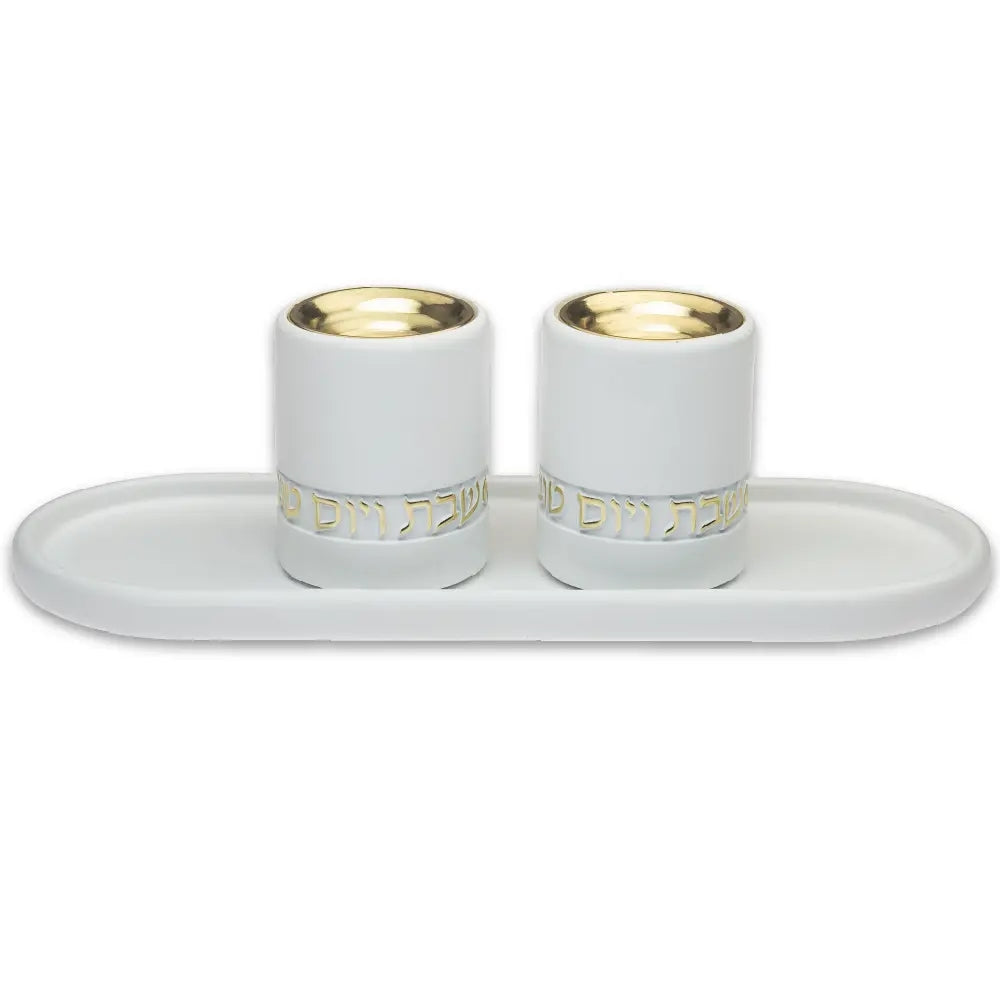 Polymer Set Tray and Candlesticks