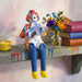 Polymer Klezmer Figurine with Cloth Legs 25 cm- Accordion Player