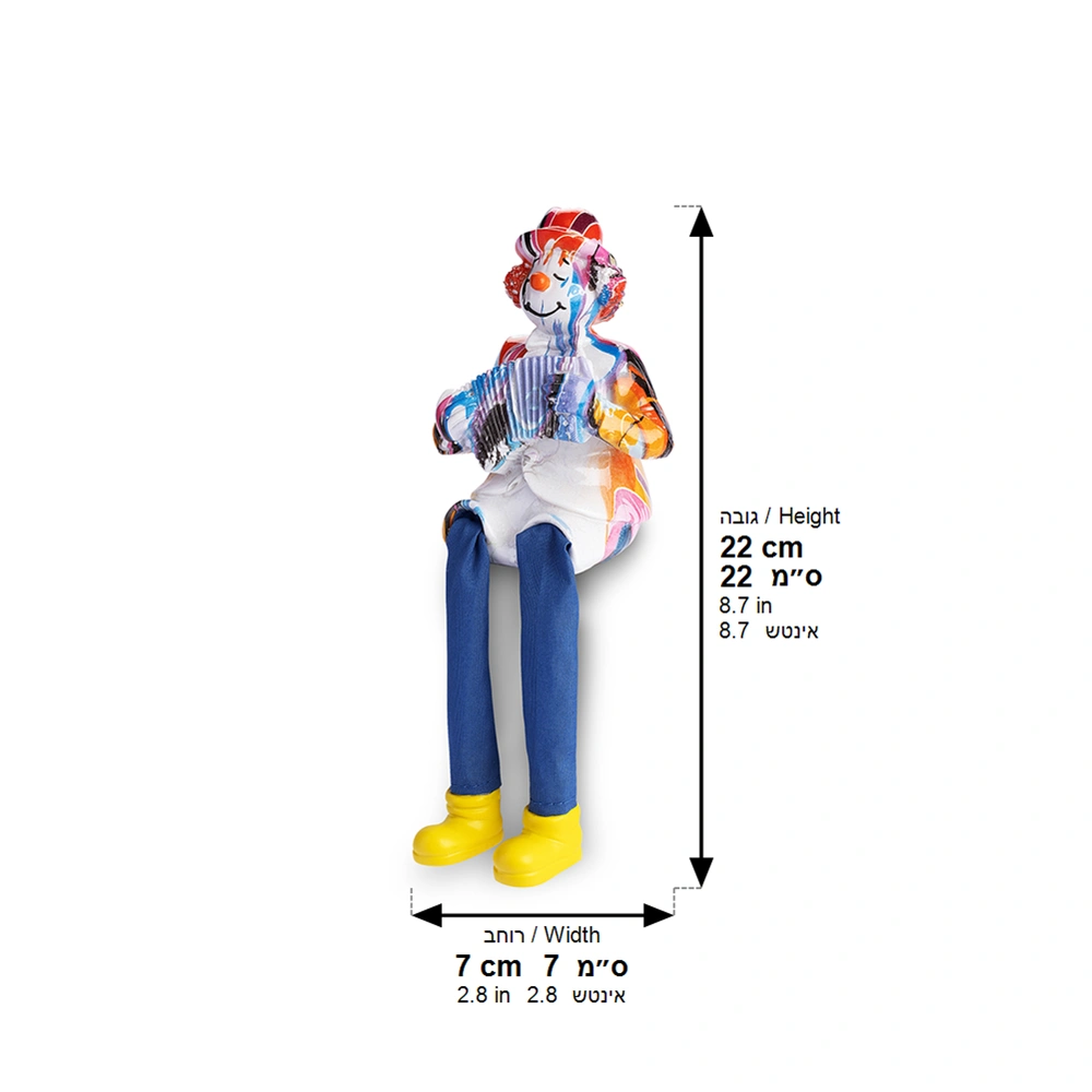 Polymer Klezmer Figurine with Cloth Legs 25 cm- Accordion Player