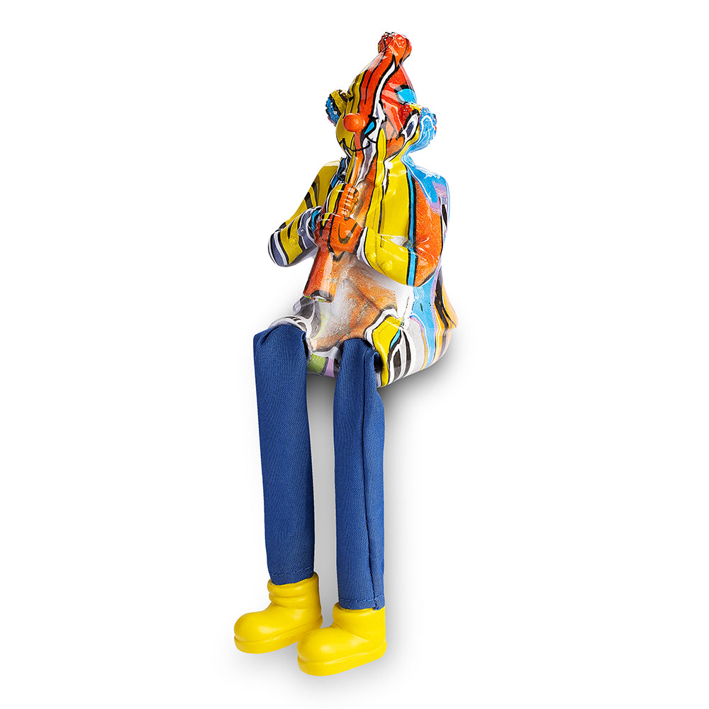 Polymer Klezmer Figurine with Cloth Legs 25 cm- Clarinet Player