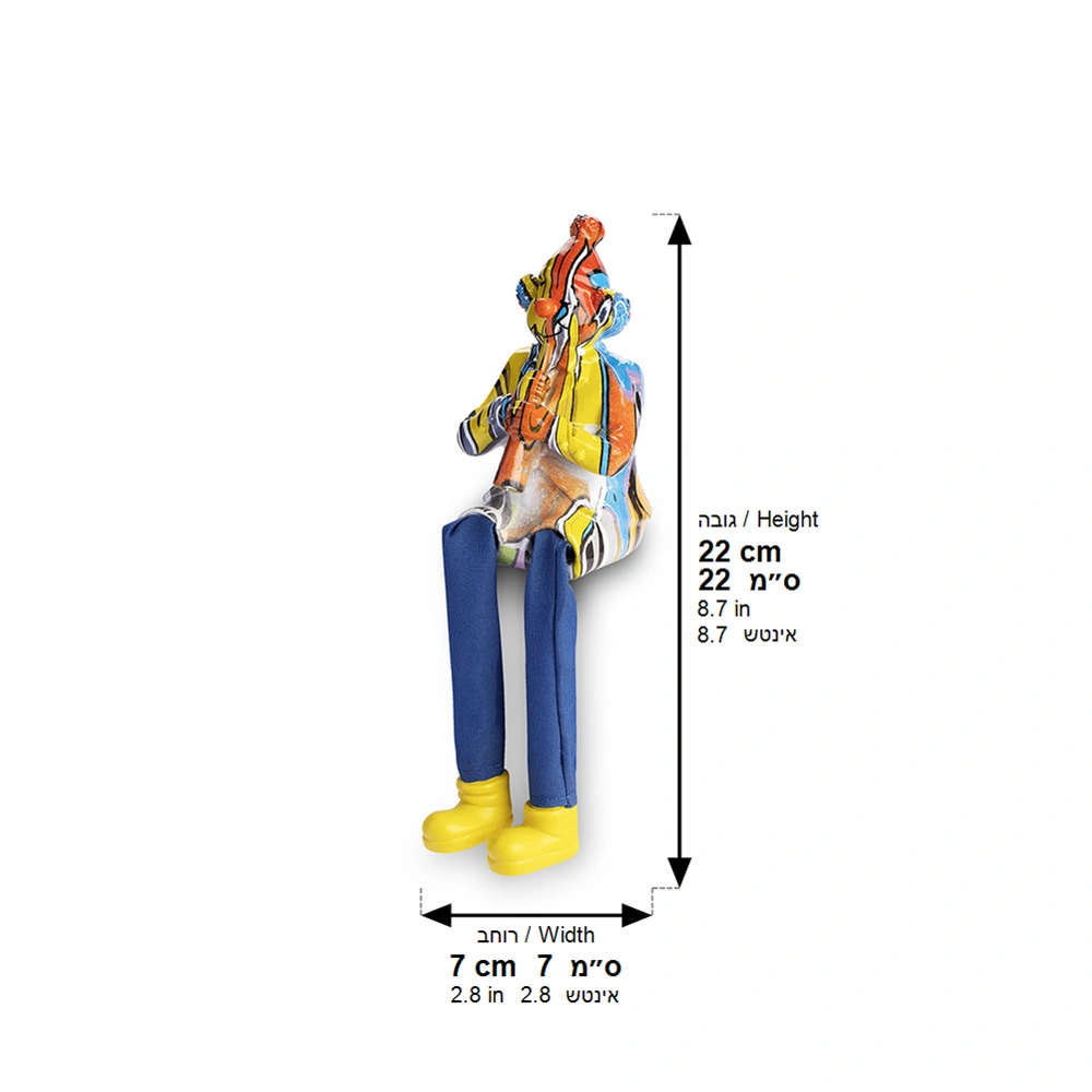 Polymer Klezmer Figurine with Cloth Legs 25 cm- Clarinet Player