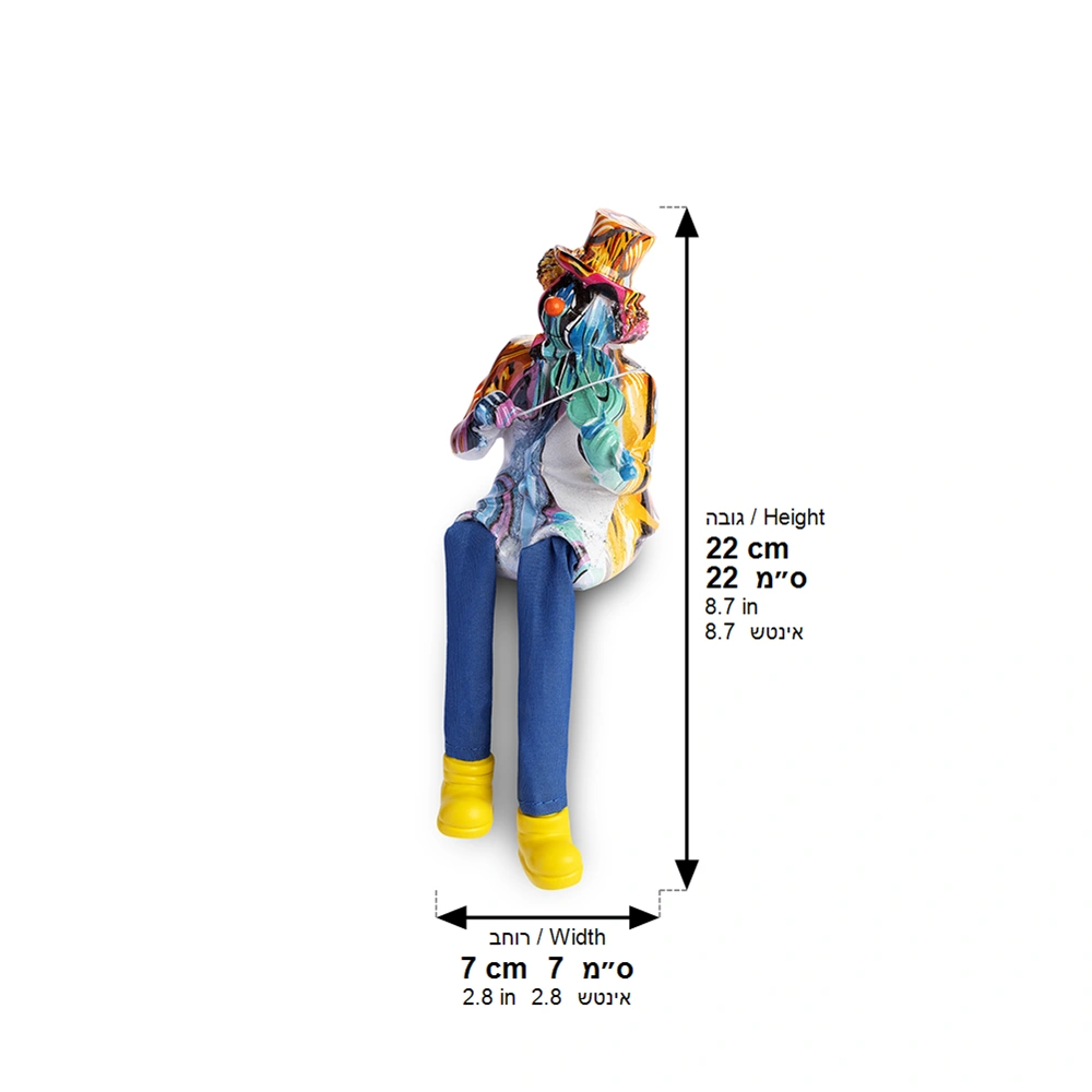 Polymer Klezmer Figurine with Cloth Legs 25 cm- Violin Player