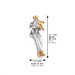 Silvered Polymer Sitting Hassidic Figurine with Cloth Legs 10.5 cm - Trombone Player