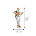 Silvered Polymer Sitting Hassidic Figurine with Cloth Legs 10.5 cm - Guitar Player