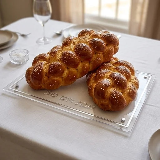 Acrilic Tray for Challah 45*30 cm - Silver