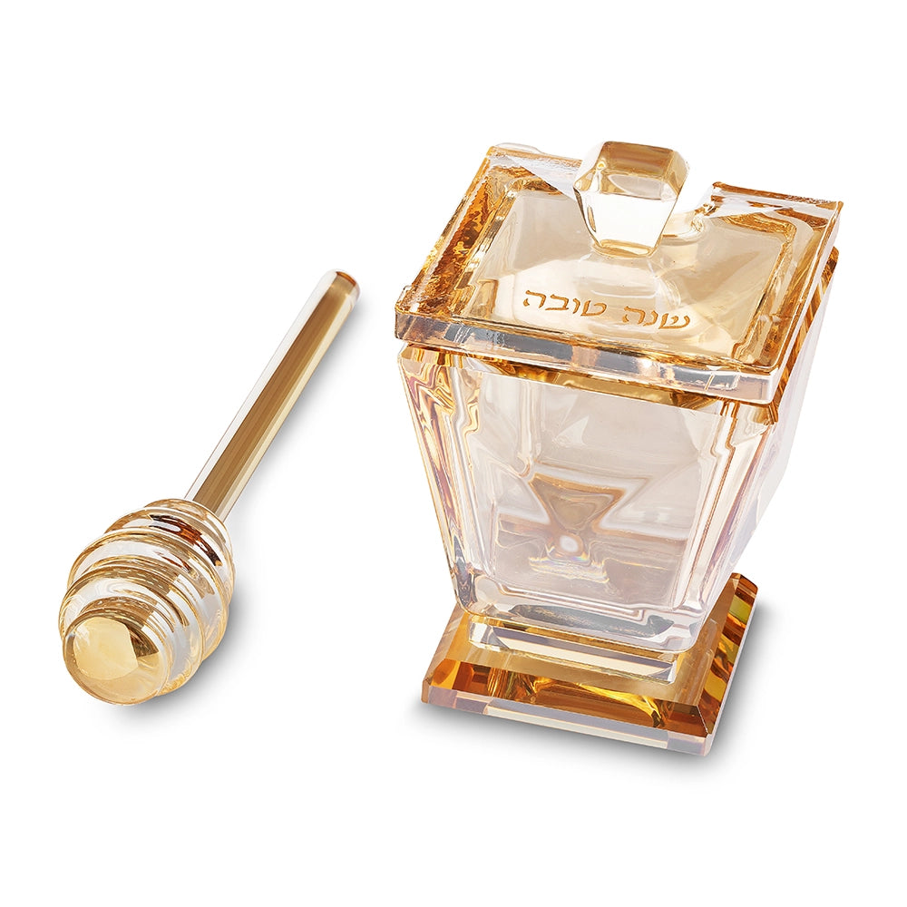 Crystal Honey Dish 10x6 cm - Gold