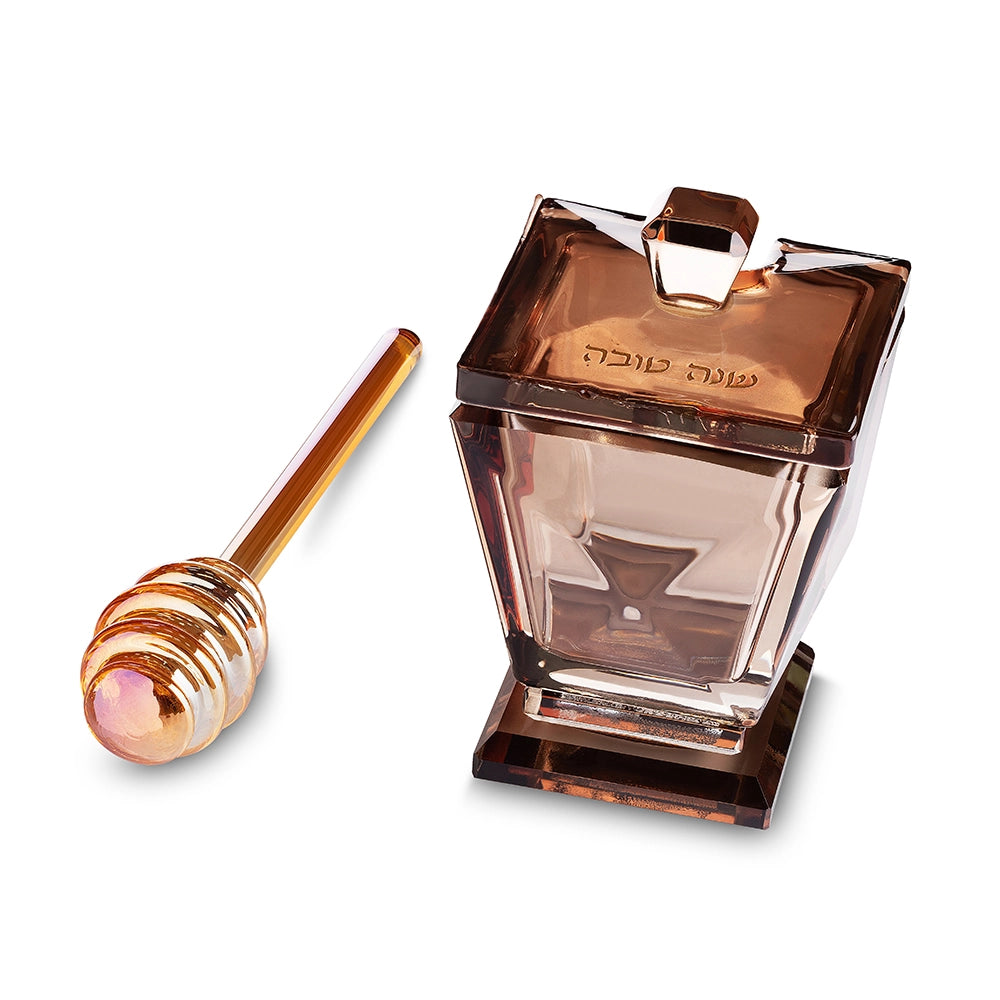 Crystal Honey Dish 10x6 cm - Rose Gold