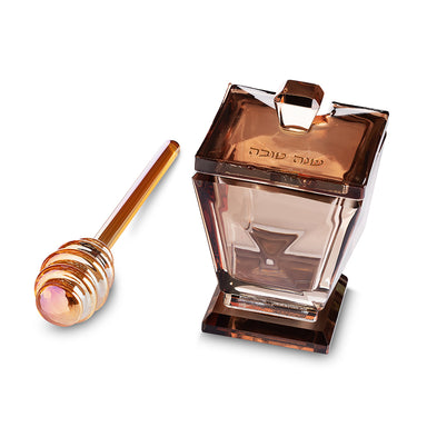 Crystal Honey Dish 10x6 cm - Rose Gold
