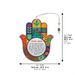 Hamsa with Epoxy Blue "Mizmor L'todah" 18.5 cm