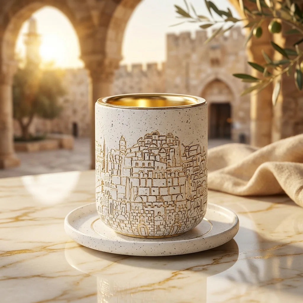 Polymer Kiddush Cup 8 cm with Saucer
