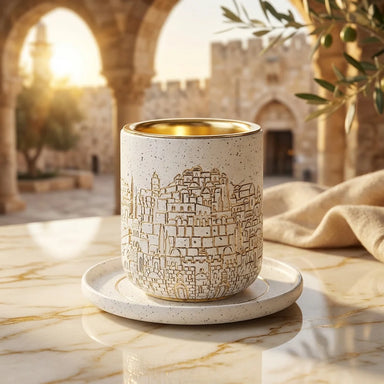 Polymer Kiddush Cup 8 cm with Saucer