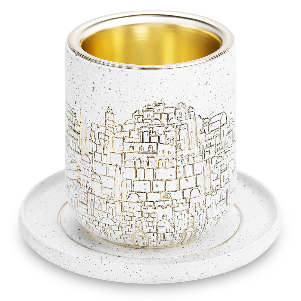 Polymer Kiddush Cup 8 cm with Saucer