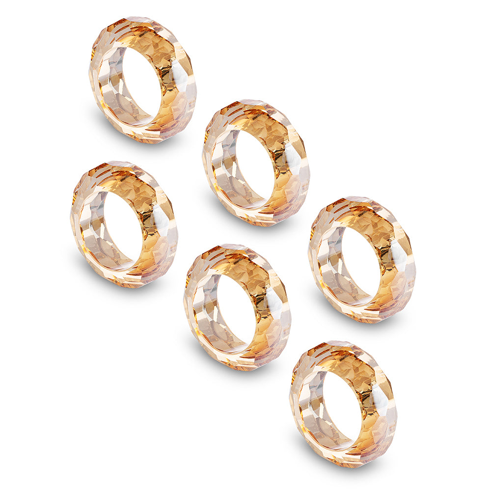 Set of 6 Napking Rings- Gold