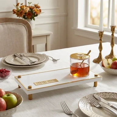 Lucite Set- Tray and Honey Dish 27*12 cm - Pomegranates, Colorful