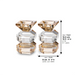 Pair of Crystal Elegant Candlesticks 12 cm - Gold