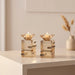 Pair of Crystal Candlesticks 11 cm - Gold, Black