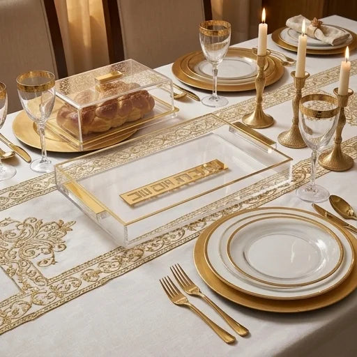 Elegant Acrilic Tray 32x17 cm- Gold