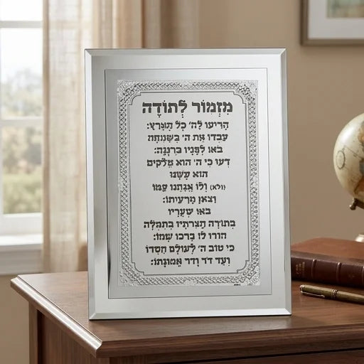 Framed Blessing 17*22 cm- "Mizmor L'todah"