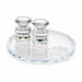 Set of Elegant Crystal Candlesticks On a Tray 25*25 cm- Silver