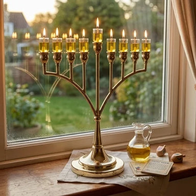 Metal Menorah 29*29 cm - Gold