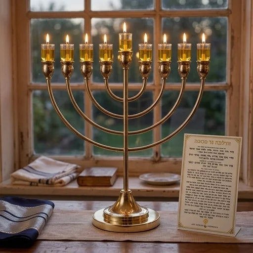 Metal Menorah 29*29 cm - Gold