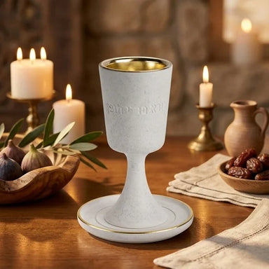 Polymer Kiddush Cup 15 cm with Saucer