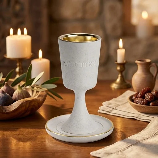 Polymer Kiddush Cup 15 cm with Saucer