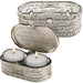 Nickel Travel Size Candlesticks in a Box with Cover 4x9 cm - "Jerusalem"
