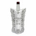 Satin Cover for Wine Bottle "Ornate" Design - Silver Embroidered Design 26 cm