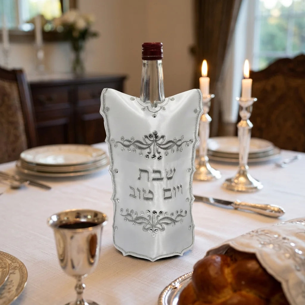 Satin Cover for Wine Bottle "Ornate" Design 26 cm
